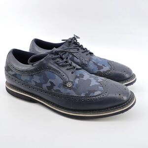 G/FORE Longwing Gallivanter Camo Knit Golf Shoes Navy Mens 12